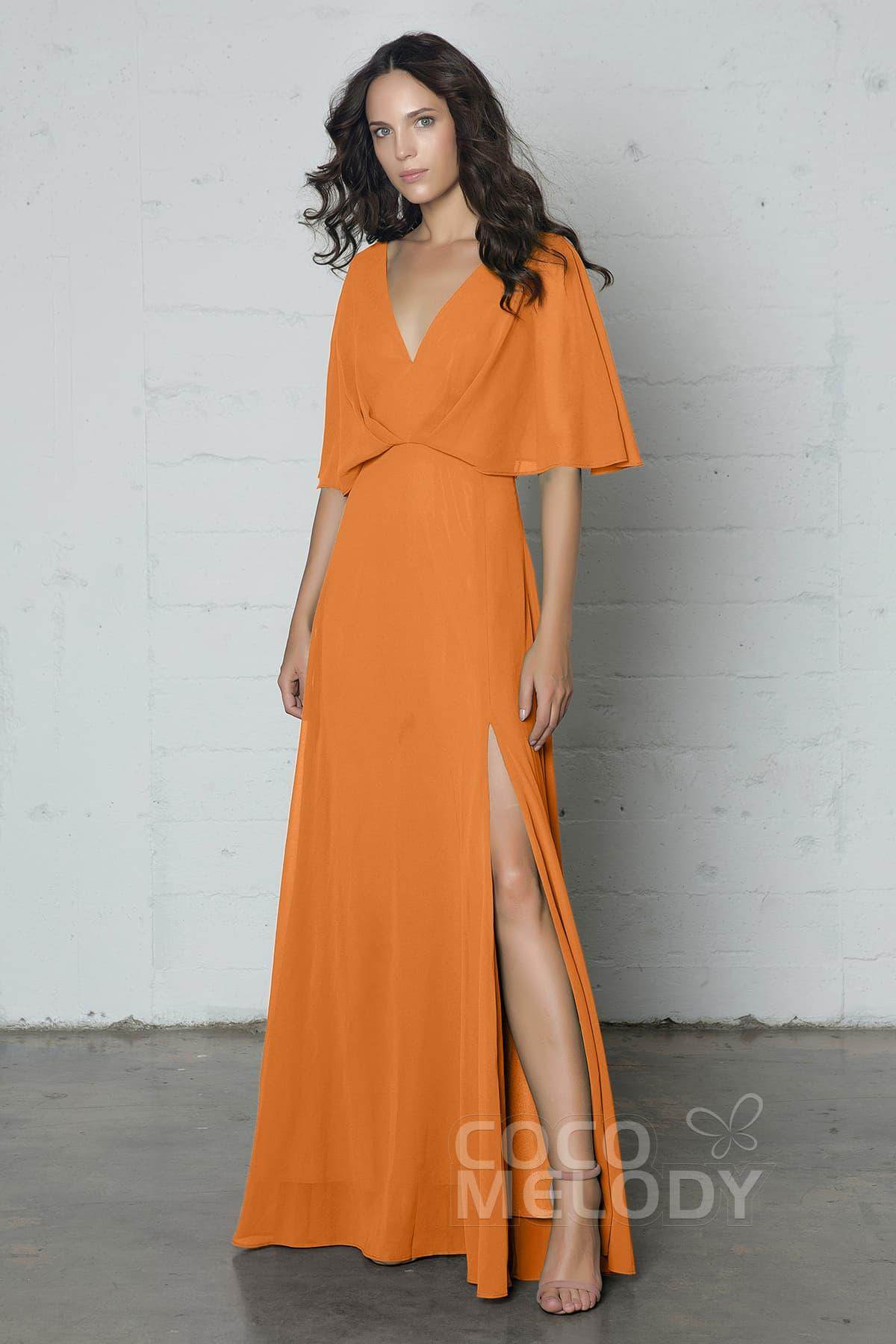 Sheath-Column Floor Length Chiffon Dress PR17024 - COCOMELODY